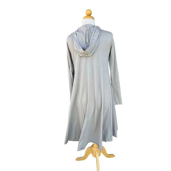 Free People Hooded High Low Tunic Dress Embroidered Drapey Hem Gray Small GUC - Picture 4 of 16